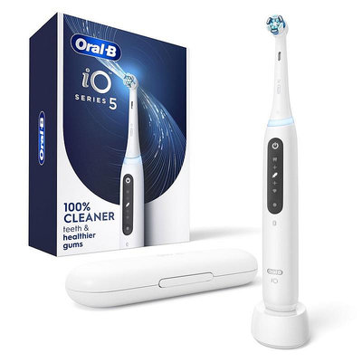 101潮流Oral B iO5 電動牙刷可充電牙刷帶壓力傳感器白牙 5 種刷牙模式快速充電帶盒