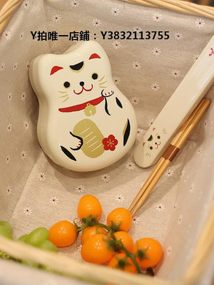 日式便當盒日本進口HAKOYA樹脂便當盒漆器飯盒貓咪便攜分格水果減脂餐盒