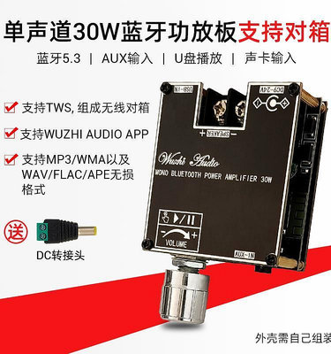 【促銷】單聲道30W5.3功放板模塊帶真TWS左右聲道對箱ZK-301B