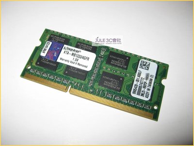 JULE 3C會社-金士頓 KTA-MB1333/4GFR DDR3 1333 4GB Apple專用/NB筆電 記憶體
