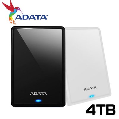 【保固公司貨】 ADATA 威剛 4TB USB3.0 行動硬碟 黑色/白色 (AD-HV620-4TB)