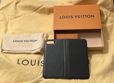 louis vuitton路易威登I Phone 6/6s LV Iphone7Plus 8Plus黑色皮革手機殼翻蓋壓花 手機殼