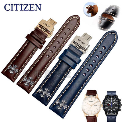 時尚真皮錶帶代用CITIZEN西鐵城空中之鷹藍天使光動能機械錶鍊22