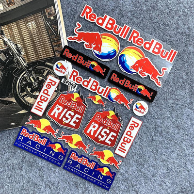 RED BULL 摩托車電動車反光紅牛個性創意貼紙頭盔改裝滑板越野賽車擺件