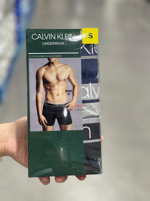 CK內褲 上海costco Calvin Klein男士四角內褲CK舒適純棉平角褲3條裝