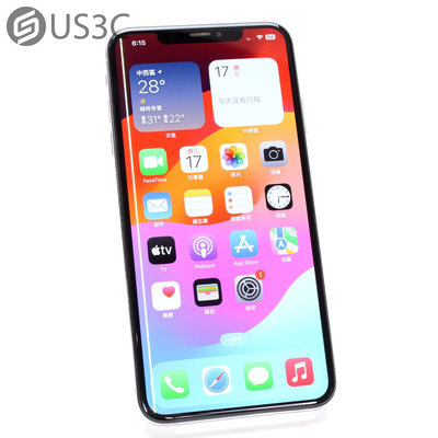 【US3C-台南店】【一元起標】台灣公司貨 Apple iPhone XS Max 256G 6.5吋 銀色 杜比視界 擴增實境 OIS光學防手震 二手手機