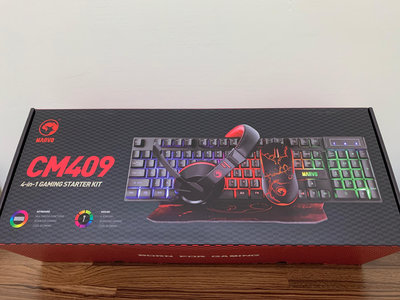 【MARVO魔蠍】CM409 中文注音版 四合一電競套包(RGB炫彩-鍵盤/滑鼠/耳機/滑鼠墊)