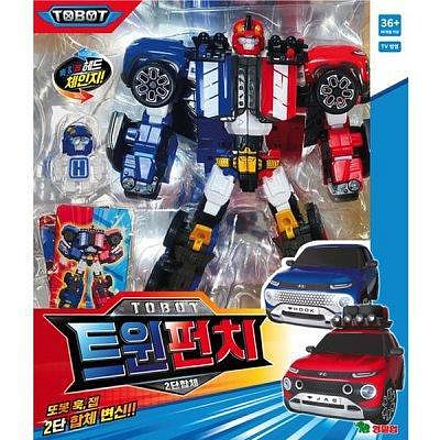 可超取🇰🇷韓國境內版 機器戰士 宇宙奇兵 Tobot 雙拳 twin punch 藍色 紅色 車子 二合一合體變形機器人
