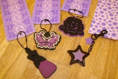 【∮魔法時光∮】ANNA SUI安娜蘇 經典紫薔薇+魔幻蝴蝶+星星+美甲吊飾/鑰匙圈/掛飾/飾品