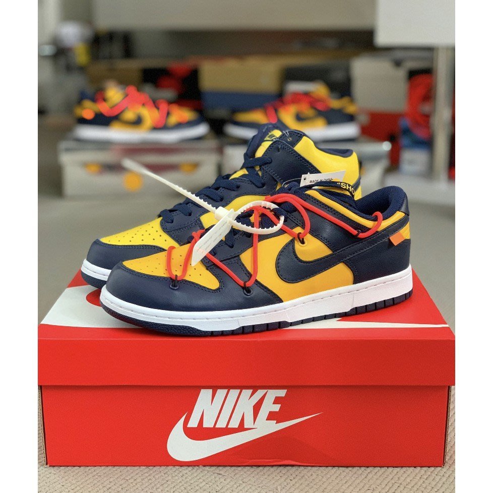 正品】全新購入耐克Nike Dunk High SP Michigan 密西根藍黃高筒休閒