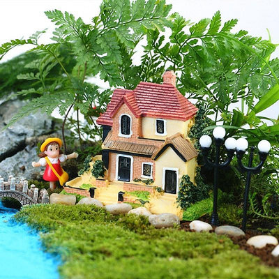魚缸造景小房子擺件微景觀裝飾品歐式別墅建筑微縮模型diy材料包