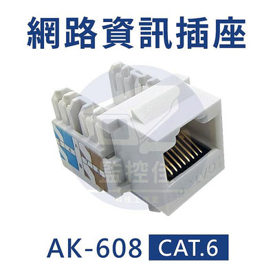 【附發票】RJ45 Cat6 AK-608 網路資訊插座 手壓接線 網路座 網路插座