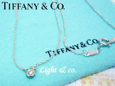 【Light &amp; co.】二手真品 TIFFANY &amp; CO 925純銀 經典款 單鑽 項鍊 白 鑽石 3分 真鑽