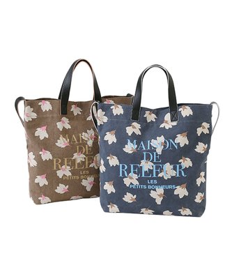 【預購】日本連線MAISON DE REEFUR 2-Way Tote Bag / Flower 梨花棉麻花柄托特包提袋