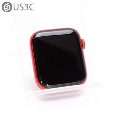 【US3C-台南店】【一元起標】Apple Watch 6 44mm GPS+LTE 紅色 鋁金屬錶框 行動網路 電子心率感測器 跌倒偵測 二手智慧穿戴裝置