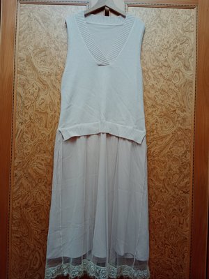 全新【唯美良品】粉色網紗蕾絲針織洋裝~ W1202-311  F.
