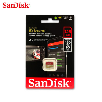 SanDisk 128GB Extreme A2 U3 小卡 UHS-I 傳輸190MB (SD-SQXAA-128G)