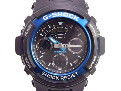 [專業模型] 石英錶 [CASIO AW-591-2A] 卡西歐G-SHOCK 三眼錶-[黑色面+液晶]計設/時尚/軍錶