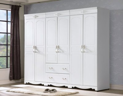 美式衣櫃臥室白色2門衣櫃歐式整體大衣櫃兒童櫃儲物