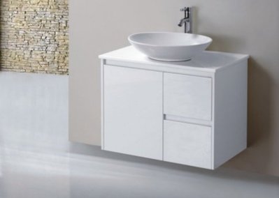 FUO衛浴: 設計師最愛!70公分鋼琴白色造型浴櫃(含龍頭) MF719出清特價!