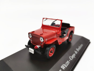 汽車模型 車模 收藏模型IXO 1/43 JEEP WILLYS CORPO de Bombeiros 合金吉普車模型