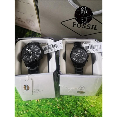 二手全新化石(fossil)原廠石英時尚三眼男士手錶鋼帶手表 FS4832 BQ3037情侶對錶