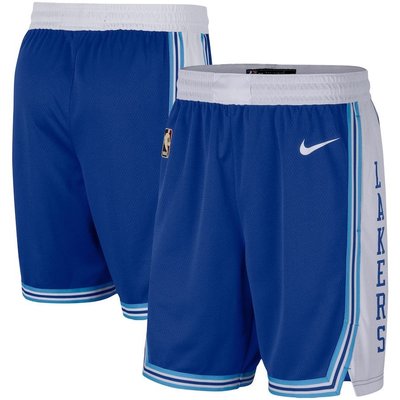 【現貨優惠】Nike Lakers 湖人 草寫藍 復古 球褲 M號