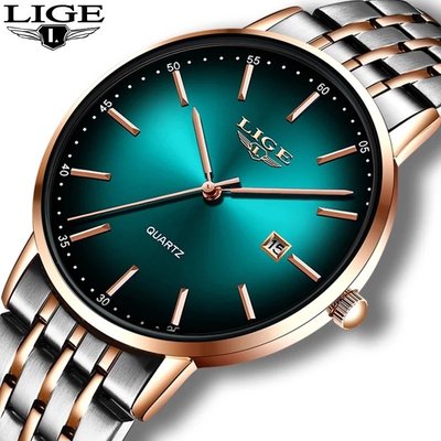 現貨手錶腕錶LIGE/利格外貿新款超薄男女式通用手錶防水腕錶