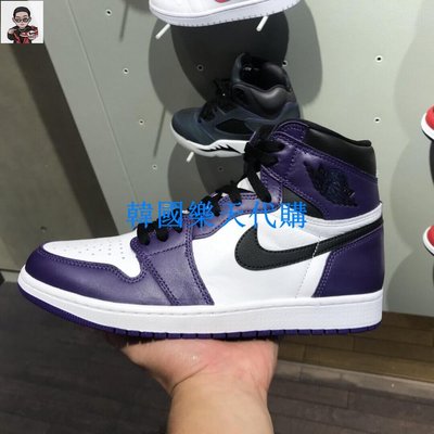 jordan 1 retro high court purple 白紫 情侶 休閒鞋 籃球鞋 555088-5
