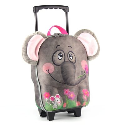 (I LOVE樂多)德國 okiedog 兒童3D動物造型系列-拉桿式行李箱(大象)
