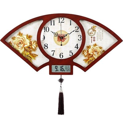 年新款客廳掛鐘石英鐘時尚家用中國風時鐘大氣餐廳鐘表掛鐘客廳超夯 正品 現貨