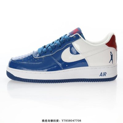 Nike Air Force 1 Low“漆皮皇家藍白酒紅”空軍低幫滑板鞋　306347-411　男女鞋