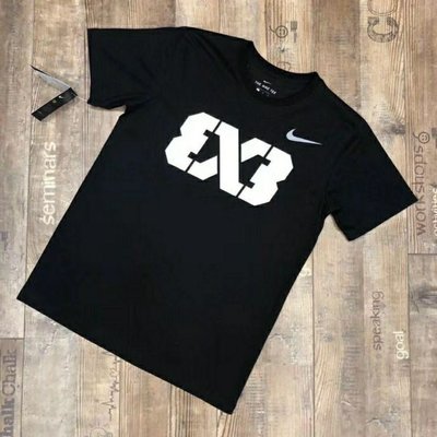 NIKE 夏季男3X3世界三人籃球大師賽出場服運動圓領純棉透氣籃球短袖T恤