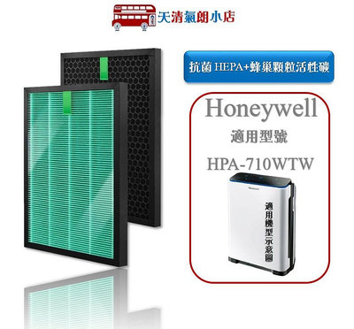 適用Honeywell HPA-710 HPA-710WTW HPA710WTW 710WTWV1濾網HEPA活性碳濾網