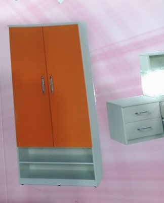 亞毅 橘色衣櫥 塑鋼床架 塑鋼床頭櫃 塑鋼五斗櫃 塑鋼房間組 家具 櫥櫃可客製化 訂製 不怕水 防潮