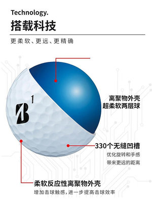 新款普利司通二層Bridgestone高爾夫球彩色比賽下場手感柔軟遠距