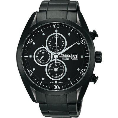 ALBA 三眼計時腕錶-黑/44mm YM92-X262SD(AF8T81X1)新品到貨