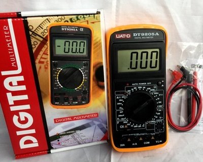 [休閒時尚] UAT-D 數位式DT9205A 數字萬用表 三用電表 一年保固 附探針 電池