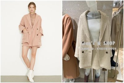 ?Lenas通販⭐特價⭐2019年11月日本SNIDEL三色超人氣羊毛呢保暖夾棉口袋雙排扣西裝大衣外套