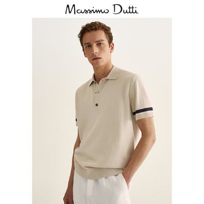 現貨熱銷-Massimo Dutti男裝 條紋針織短袖polo馬球衫 00911420712