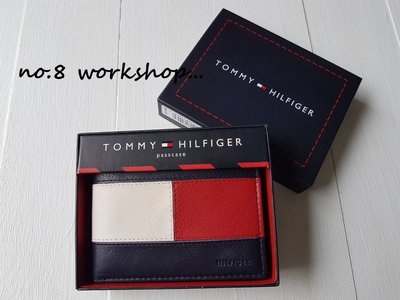 ☆【TH配件館】【TOMMY HILFIGER大LOGO對折皮夾】【TOMW001H1】(深藍色)