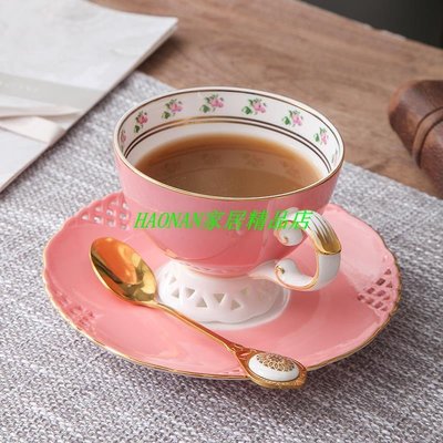 【熱賣精選】咖啡杯碟套裝陶瓷輕奢骨瓷花茶杯盤北歐英式小清新奢華下午紅茶杯