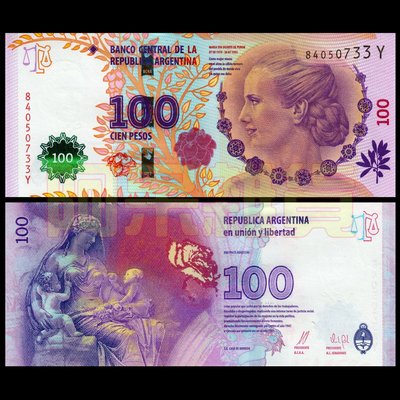 阿呆雜貨 現貨實拍 阿根廷 100 比索 貝隆夫人 2012年 伊娃·裴隆 鈔票 鈔 幣 錢幣 紙鈔 非現行流通