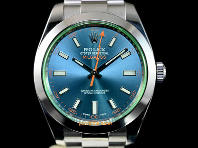[好時計]ROLEXR 勞力士 116400 Milgauss 綠玻璃 停產款 藍面 高抗磁 40mm LRK146
