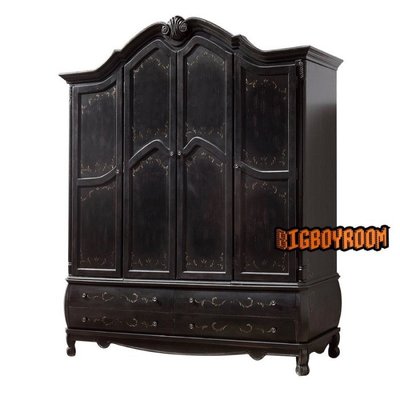 【BIgBoyRoom】工業風家具 法式舊化哥德式藝術造型衣櫃衣櫥 古典歐式隔層大型收納櫃展示系列置物櫃LOFT樣品間