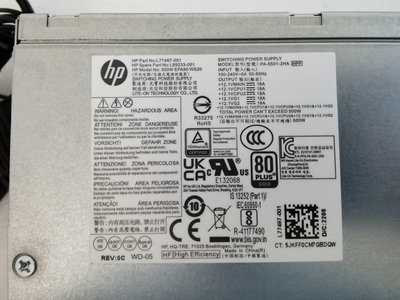 HP Z2 G5,ZHAN 99 電源 500W,L77487-001,L89233-001,PA-5501-2HA