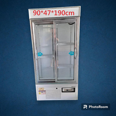 桃園國際二手貨中心---雙門玻璃滑門冰箱  推門冰箱  雙門對拉飲料展示冰箱  冷藏冰箱