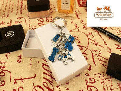 （現貨）COACH 正品專櫃限量版 卡通系列 藍色小狗 骨頭 鑰匙扣  箱包掛件 吊飾配件組合 -情人禮物/附贈原廠紙盒