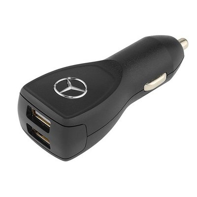德國原裝進口 MERCEDES-BENZ賓士 USB電源充電器/手機快速充電器/黑色充電器適用於點煙器