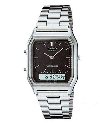 CASIO卡西歐歷久不衰熱銷錶款經典復古潮流金雙顯男錶公司貨(AQ-230A-1) (AQ-230 GA- 9D)